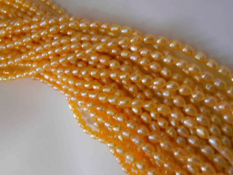 These small "potato" shape cultured freshwater pearls are naturally a peachy color. Similar pearls can be salmon, cream, white or a very pale pink.