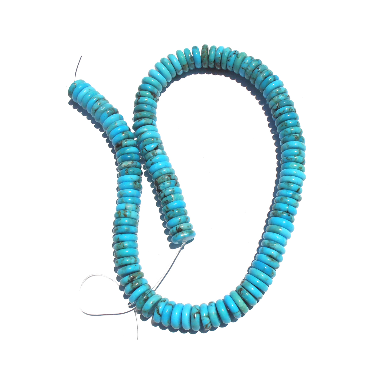 Blue Carico Turquoise Beads. American Mined and Processed. $695.-USD per strand.