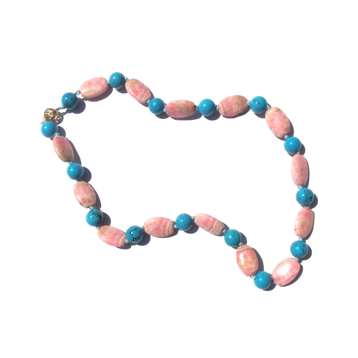 One-of-a-kind Turquoise & Rhodochrosite Necklace ~N.C. Nagle Gems