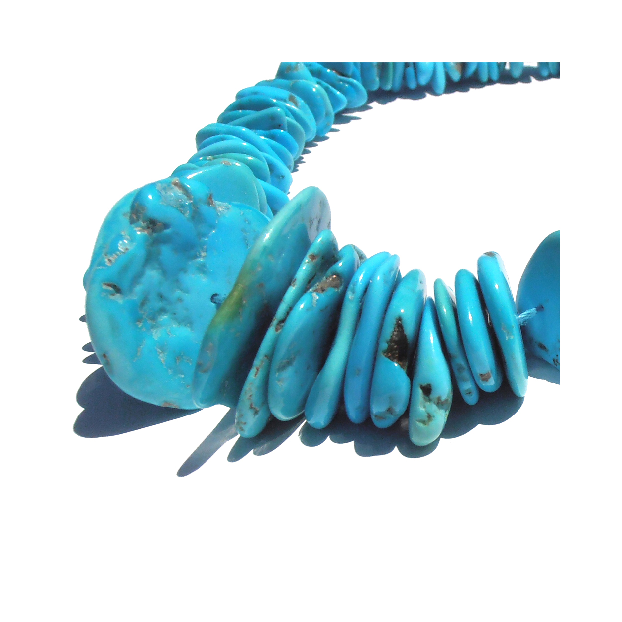 Sleeping Beauty Turquoise Graduated Flattened Nuggets - Image 2